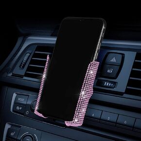 SUNCARACCL Pink Bling Car Phone Holder Diamond Car Vent Phone Mount in Kuwait