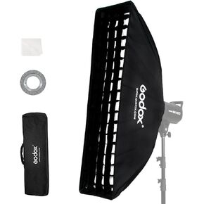 Godox FW60x90CM / 24"x36" Bowens Mount Strip Honeycomb Grid Softbox, Portable Softbox with Bowens Mount Speedring,Strip Soft Box with Grid for Studio Strobe Flash Portrait Product Photography in Kuwait