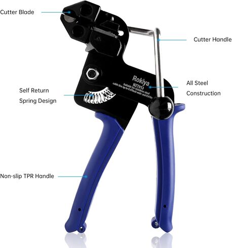أداة أربطة بسحاب من الفولاذ المقاوم للصدأ، (مع 100 قطعة من أربطة كابل من الفولاذ المقاوم للصدأ) لشد وقطع أربطة السحاب المعدنية بحركة واحدة سهلة، جسم معدني قوي لحياة أطول in Kuwait