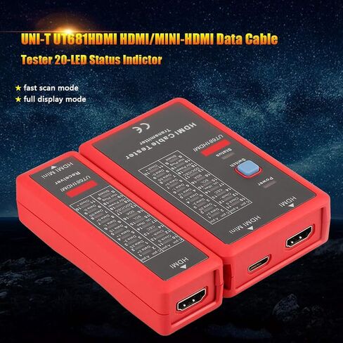 كيبل اشارة بيانات HDMI ميني HDMI يعمل بالبطارية عالي الدقة لفحص الاستمرارية مع 20 مصباح LED للتحقق من الاضطرابات والتوصيل المتقاطع in Saudi Arabia