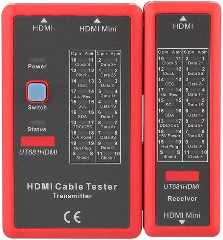 كيبل اشارة بيانات HDMI ميني HDMI يعمل بالبطارية عالي الدقة لفحص الاستمرارية مع 20 مصباح LED للتحقق من الاضطرابات والتوصيل المتقاطع in Saudi Arabia