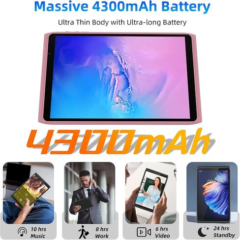 Android Tablet 8 inch, Android 12.0 Tablet 32GB Storage 1024GB SD Expansion Tablets PC, Quad-core Processor 2GB RAM 1280x800 IPS HD Touchscreen Dual Camera Tablets, Support WiFi6, BT 4300 mAh Battery in Kuwait