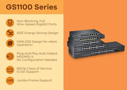 Zyxel 16 Port Network Ethernet Switch | Unmanaged Gigabit | GS1100-16 in Kuwait