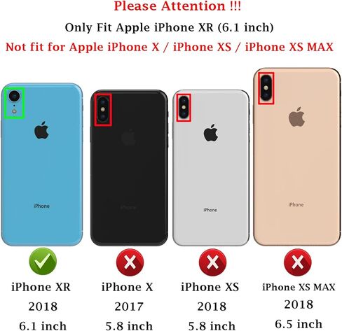 حافظة لهاتف iPhone XR مع غطاء عدسة الكاميرا وواقي شاشة HD، طبقة مزدوجة [حماية من السقوط من الدرجة العسكرية بطول 15 قدمًا] حافظة هاتف واقية بمسند وحلقة مغناطيسية لهاتف iPhone XR 6.1 بوصة (أزرق داكن) in Kuwait