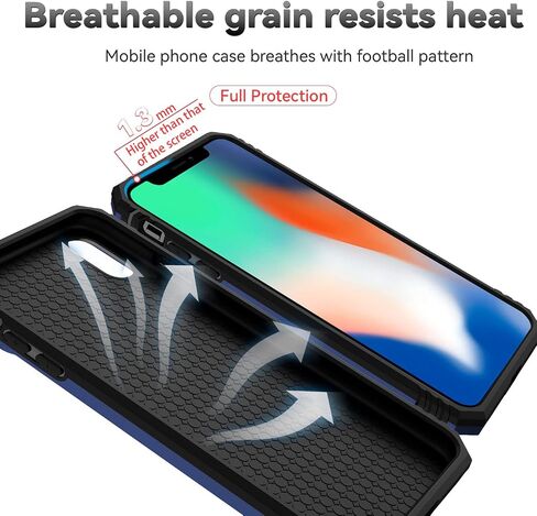 حافظة لهاتف iPhone XR مع غطاء عدسة الكاميرا وواقي شاشة HD، طبقة مزدوجة [حماية من السقوط من الدرجة العسكرية بطول 15 قدمًا] حافظة هاتف واقية بمسند وحلقة مغناطيسية لهاتف iPhone XR 6.1 بوصة (أزرق داكن) in Kuwait