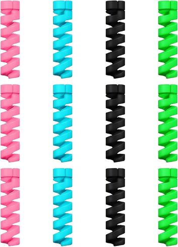 Jetec 12 قطعة من واقي Micro USB السيليكون المرن للغاية، واقي كابل الماوس، مناسب لجميع الهواتف المحمولة وأجهزة الكمبيوتر والشواحن (رمادي) in Saudi Arabia