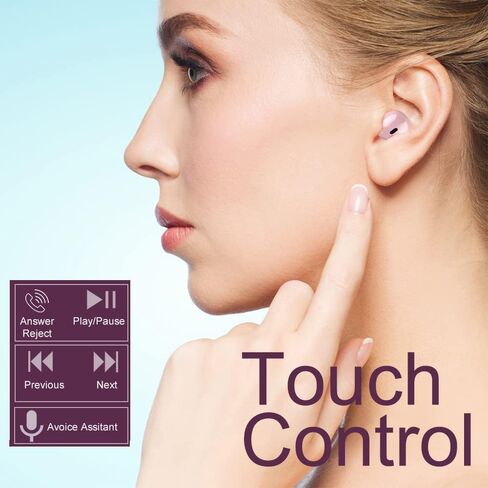 Invisible Mini Wireless Bluetooth Earbuds, Small Semi in-Ear Earbuds for Work & Daily Use, Touch Control, Lightweight for Music & Audiobooks in Kuwait