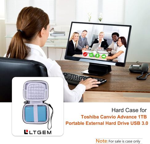 LLTGEM EVA حافظة صلبة لـ توشيبا كانفيو أدفانس 1 تيرابايت قرص صلب خارجي محمول USB 3.0 - السفر - حقيبة تخزين واقية in Kuwait