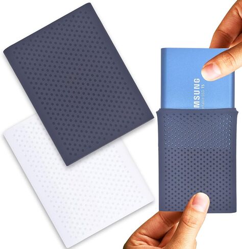 حافظة Rancco لهاتف Samsung T5/ T3 SSD، قطعتان من Samsung T5 T3 T1 المحمولة (250G 500G 1T 2T) USB 3.1 حافظة تخزين واقية لمحركات الأقراص الصلبة الخارجية، مضادة للخدش، مقاومة للصدمات، رفيعة للغاية، 3x2.4x0.45 بوصة in Kuwait