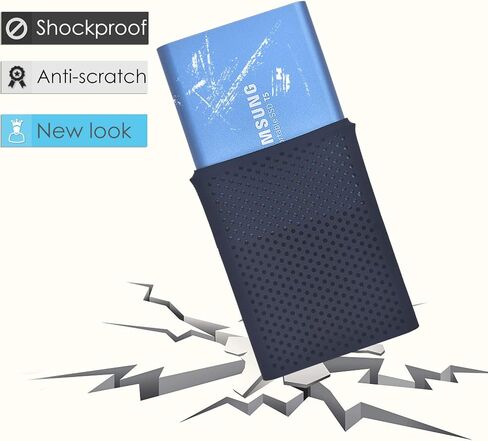 حافظة Rancco لهاتف Samsung T5/ T3 SSD، قطعتان من Samsung T5 T3 T1 المحمولة (250G 500G 1T 2T) USB 3.1 حافظة تخزين واقية لمحركات الأقراص الصلبة الخارجية، مضادة للخدش، مقاومة للصدمات، رفيعة للغاية، 3x2.4x0.45 بوصة in Kuwait