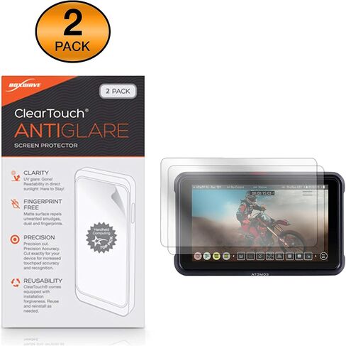 واقي شاشة BoxWave لجهاز Atomos Ninja V (واقي شاشة من BoxWave) - ClearTouch Crystal (عبوتان)، غلاف فيلم عالي الدقة - دروع من الخدوش لـ Atomos Ninja V in Saudi Arabia