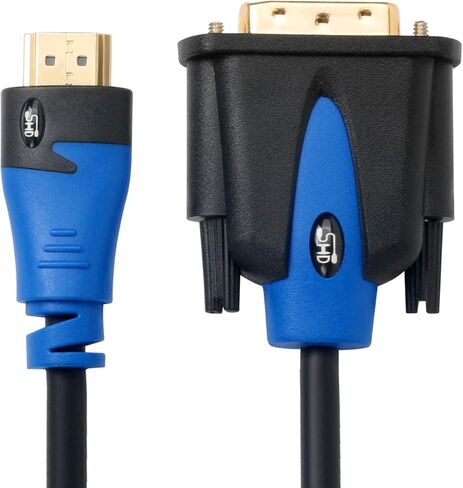 كابل DVI إلى HDMI بطول 6 أقدام، سلك كابل SHD HDMI إلى DVI DVI D إلى HDMI كابل شاشة ثنائي الاتجاه للكمبيوتر المحمول وجهاز عرض HDTV in Kuwait