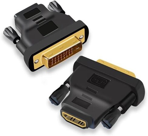 MMOBIEL HDMI to DVI Adapter - Bi-Directional - Male DVI-D Dual Link to Female HDMI - Converter Supports Monitor, PC, TV, Gaming, Projector - 1080p Full HD 60Hz - Gold Connector in Kuwait