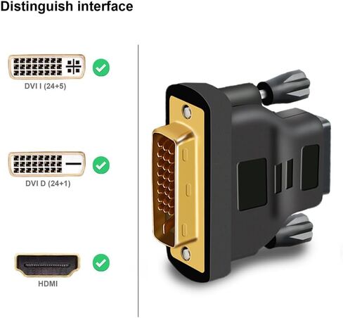 MMOBIEL HDMI to DVI Adapter - Bi-Directional - Male DVI-D Dual Link to Female HDMI - Converter Supports Monitor, PC, TV, Gaming, Projector - 1080p Full HD 60Hz - Gold Connector in Kuwait