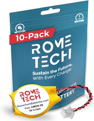 بطارية Rome Tech RTC CMOS لـ Intel NUC 5PPYH، AsRock AM1H-ITX، H110M-ITX، H270M-ITX/ac، B550M ITX اللوحات الأم - بطارية احتياطية للكمبيوتر المحمول BIOS NUC CMOS CR2032 مع كابل سلك ثنائي الدبوس in Saudi Arabia