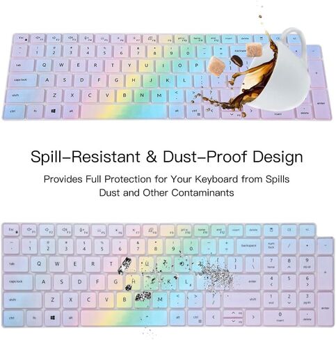 غطاء لوحة المفاتيح لجهاز Dell Latitude 5520 5521 5530 5531، غطاء لوحة المفاتيح مقاس 15.6 بوصة Dell Precision 3560 3570 3561 3571 غطاء حماية للوحة المفاتيح للكمبيوتر المحمول، قوس قزح ملون in Kuwait