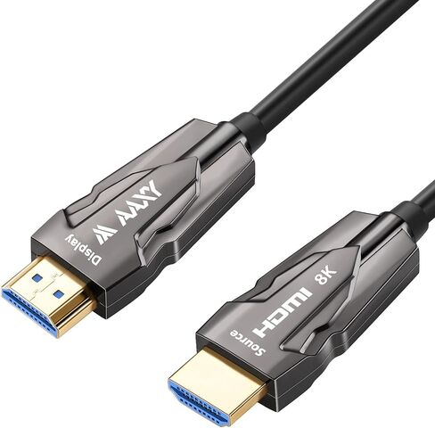 كيبل HDMI 2.1 من الالياف البصرية 8K عالي السرعة 48Gbps [8K@60Hz، 4K@120Hz]، يدعم HDR الديناميكي وeARC ودولبي اتموس واتش دي سي بي 2.3، متوافق مع انفيديا RTX 3080/3090 Xbox X PS5 in Saudi Arabia