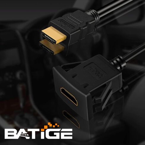 BATIGE HDMI ذكر إلى أنثى سيارة جبل دافق تمديد كابل شاحنة قارب دراجة نارية لوحة القيادة دافق جبل مع لوحة التركيب - 3ft in Kuwait