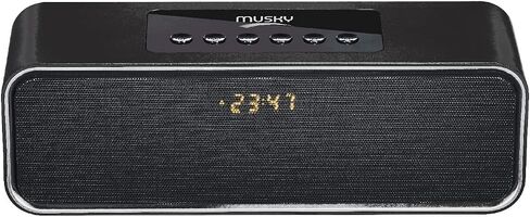 Portable Bluetooth Speaker, with10W Acoustic Driver, LED Display, FM Radio, Alarm Clock, Handsfree Speakerphone, Slots for Micro SD Card & USB & AUX-in, for Smart Phone, Tablet and More(DY22L-Black) in Saudi Arabia