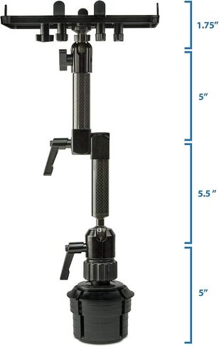 Mount-It! Premium Cup Holder Tablet Mount Fits Vehicle Cupholders 2.75"–3.5" in Diameter, Adjustable Tray for 7"–11" Tablets, Heavy-Duty Aluminum Arm, Full Motion Swivel & Secure Lock Cars Trucks SUVs in Kuwait