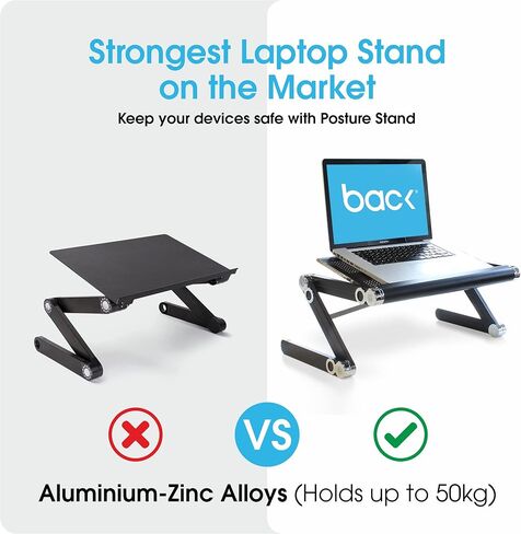 باكبين هيلب صينية طاولة مكتب محمولة قابلة للتعديل وقابلة للطي من الالومنيوم (اسود) in Kuwait