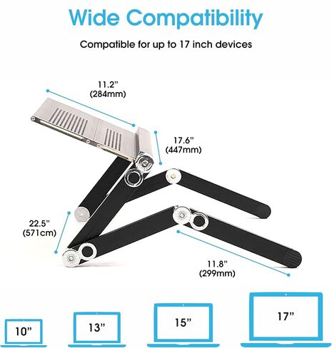 باكبين هيلب صينية طاولة مكتب محمولة قابلة للتعديل وقابلة للطي من الالومنيوم (اسود) in Kuwait