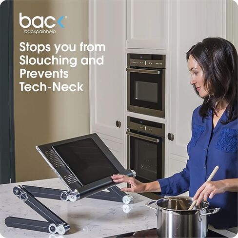 باكبين هيلب صينية طاولة مكتب محمولة قابلة للتعديل وقابلة للطي من الالومنيوم (اسود) in Kuwait