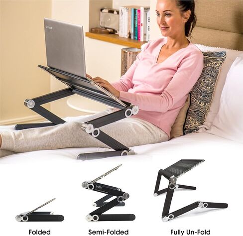 باكبين هيلب صينية طاولة مكتب محمولة قابلة للتعديل وقابلة للطي من الالومنيوم (اسود) in Kuwait