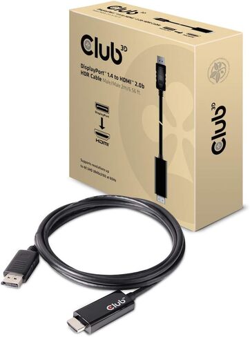 Club 3D CAC-1082 DisplayPort 1.4 to HDMI 2.0B HDR Cable, Male-Male 2 Meter/6.56 Feet in Saudi Arabia