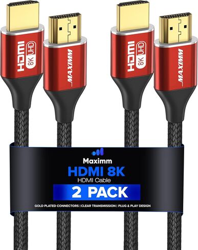 كابل HDMI Maximm 8k بطول 10 أقدام، كابل HDMI 2.1، كابل Hdmi طويل بطول 10 أقدام، كابل Hdmi فائق السرعة، 8k 60 هرتز (10 أقدام، 3 عبوات) in Kuwait
