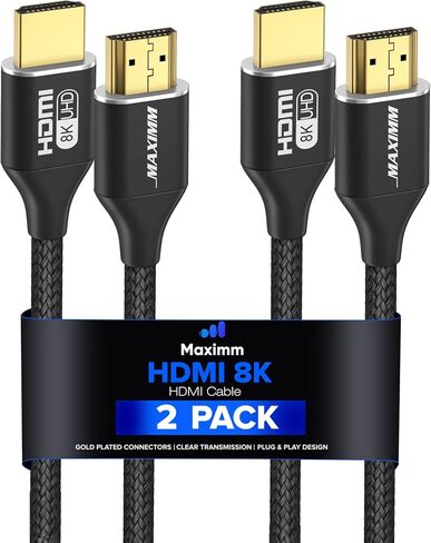كابل HDMI Maximm 8k بطول 10 أقدام، كابل HDMI 2.1، كابل Hdmi طويل بطول 10 أقدام، كابل Hdmi فائق السرعة، 8k 60 هرتز (10 أقدام، 3 عبوات) in Kuwait