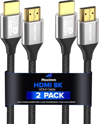كابل HDMI Maximm 8k بطول 10 أقدام، كابل HDMI 2.1، كابل Hdmi طويل بطول 10 أقدام، كابل Hdmi فائق السرعة، 8k 60 هرتز (10 أقدام، 3 عبوات) in Kuwait