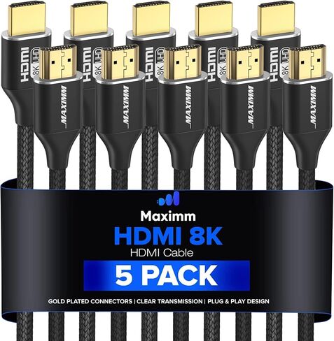 كابل HDMI Maximm 8k بطول 10 أقدام، كابل HDMI 2.1، كابل Hdmi طويل بطول 10 أقدام، كابل Hdmi فائق السرعة، 8k 60 هرتز (10 أقدام، 3 عبوات) in Kuwait