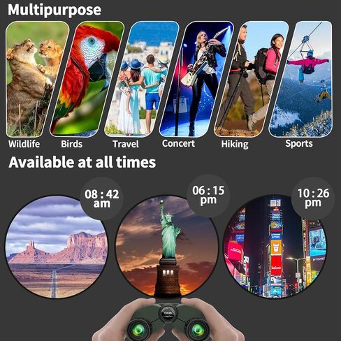 مناظير Peilinc 15X25 للبالغين والأطفال، مناظير كبيرة الحجم مدمجة مع رؤية منخفضة الإضاءة للصيد والحفلات الرياضية الخارجية ومشاهدة الطيور in Kuwait