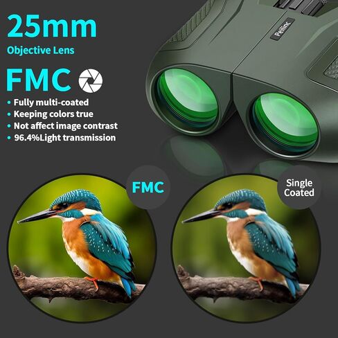 مناظير Peilinc 15X25 للبالغين والأطفال، مناظير كبيرة الحجم مدمجة مع رؤية منخفضة الإضاءة للصيد والحفلات الرياضية الخارجية ومشاهدة الطيور in Kuwait