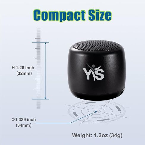 Best Mini Portable Bluetooth Speaker with HD Sound & Bass I Smallest Wireless Bluetooth Speakers for Phone/PC/Tablet I Photo Selfie Button Answer Phone Calls I Cute Tiny Speaker in Kuwait