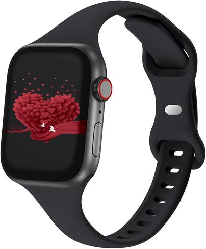 Slim Thin Narrow Bands Compatible with Apple Watch 38mm 40mm 41mm 42mm 44mm 45mm 49mm, Replacement Soft Silicone Sport Strap Wristbands for iWatch Series 9/8/7/6/5/4/3/2/1 Ultra/Ultra SE Women Men in Saudi Arabia