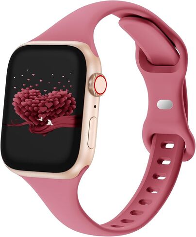 أربطة رفيعة رفيعة وضيقة متوافقة مع ساعة Apple 38 مم 40 مم 41 مم 42 مم 44 مم 45 مم 49 مم، استبدال أساور المعصم الرياضية المصنوعة من السيليكون الناعم لسلسلة iWatch 9/8/7/6/5/4/3/2/1 Ultra/Ultra SE للنساء والرجال in Kuwait