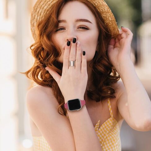 أربطة رفيعة رفيعة وضيقة متوافقة مع ساعة Apple 38 مم 40 مم 41 مم 42 مم 44 مم 45 مم 49 مم، استبدال أساور المعصم الرياضية المصنوعة من السيليكون الناعم لسلسلة iWatch 9/8/7/6/5/4/3/2/1 Ultra/Ultra SE للنساء والرجال in Kuwait