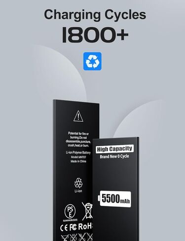 EMNT (5500mAh Battery for iPhone 7 (2023 New Version),(Model:A1660, A1778, A1779) Replacement Battery with High Capacity for iPhone 7 with Full Remove Repair Tool Kit l in Kuwait