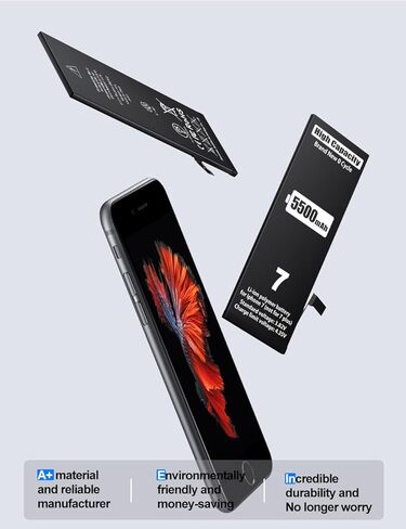 EMNT (5500mAh Battery for iPhone 7 (2023 New Version),(Model:A1660, A1778, A1779) Replacement Battery with High Capacity for iPhone 7 with Full Remove Repair Tool Kit l in Kuwait