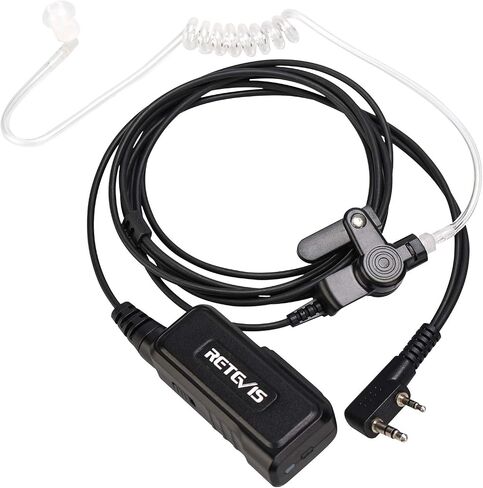 Retevis DSP Noise Reduction Two Way Radio Headset with Mic, Compatible RT22 RT21 H-777 RT68 NR10 RB85 RT22S Baofeng UV-5R 2 Way Radios, Acoustic Tube Earpiece for Walkie Talkies(1 Pack) in Saudi Arabia