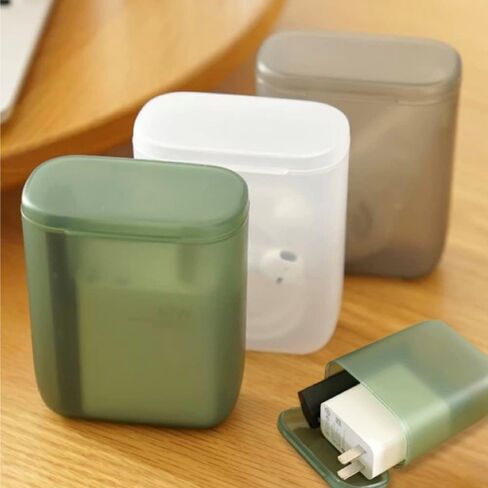 ANNEBAZAAR 2PCS Dustproof Portable Cable Storage Transparent Box for Cable Wire Organizer (Gray) in Saudi Arabia
