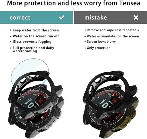 Suoman 4 عبوات لواقي شاشة Garmin Fenix ​​7X 51 مم + أغطية واقية، مجموعة حافظة واقية من مادة TPU الشاملة + شاشة زجاجية مقواة لـ Garmin Fenix ​​7X /7X Solar/Sapphire Solar - شفاف in Kuwait