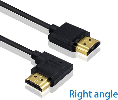 كابل Duttek 4K HDMI، كابل HDMI إلى HDMI، كابل موسع HDMI ذكر إلى ذكر رفيع للغاية بزاوية يمين لـ 3D و4K Ultra HD TV Stick HDMI 2.0 سلك 0.15 متر/ 6 بوصة in Kuwait