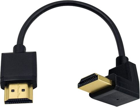 كابل Duttek 4K HDMI، كابل HDMI إلى HDMI، كابل موسع HDMI ذكر إلى ذكر رفيع للغاية بزاوية يمين لـ 3D و4K Ultra HD TV Stick HDMI 2.0 سلك 0.15 متر/ 6 بوصة in Kuwait