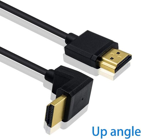 كابل Duttek 4K HDMI، كابل HDMI إلى HDMI، كابل موسع HDMI ذكر إلى ذكر رفيع للغاية بزاوية يمين لـ 3D و4K Ultra HD TV Stick HDMI 2.0 سلك 0.15 متر/ 6 بوصة in Kuwait