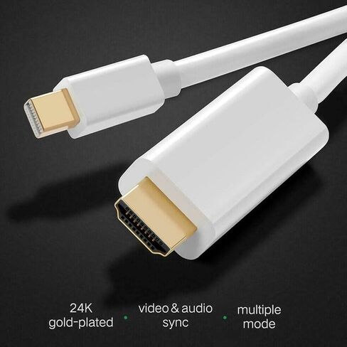 كيبل منفذ عرض ميني دي بي الى HDMI بطول 1.8 متر من ال كيه بوكسيت، كيبل منفذ عرض 4 كيه 1.4 ميني ديسبلاي بورت الى كيبل ديسبلاي بورت كيبل دي بي in Kuwait