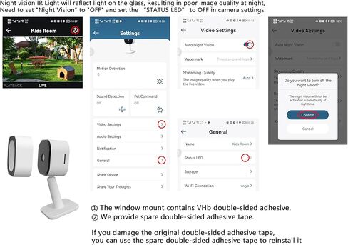 حزمة من 2 حامل نافذة Teccle لكاميرا Eufy Security الداخلية C24 C120، من خلال النافذة استخدم كاميرا Eufy الداخلية، بدون انعكاسات داخلية in Kuwait