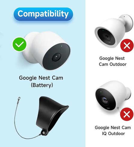 حامل مضاد للسرقة من آيوتو لكاميرا جوجل نيست (البطارية)، غطاء مقاوم للماء مع سلسلة أمان مضادة للسقوط مناسبة للاستخدام في الهواء الطلق، أبيض in Kuwait